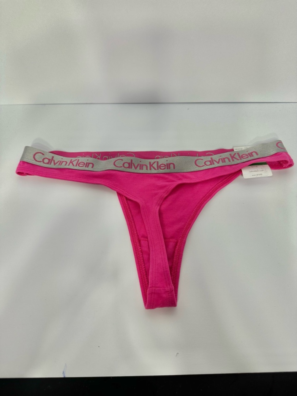 Calvin Klein Kids Fuchsia Logo Waistband Thong - Picture 2 of 4
